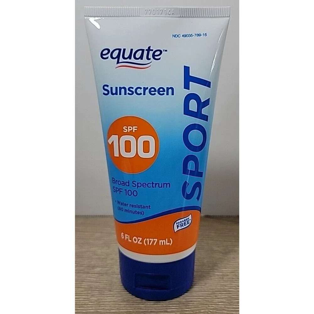 Equate‎ Sport Sunscreen Broad Spectrum SPF 100 Water Resistant 6 Oz. Ext 06/27